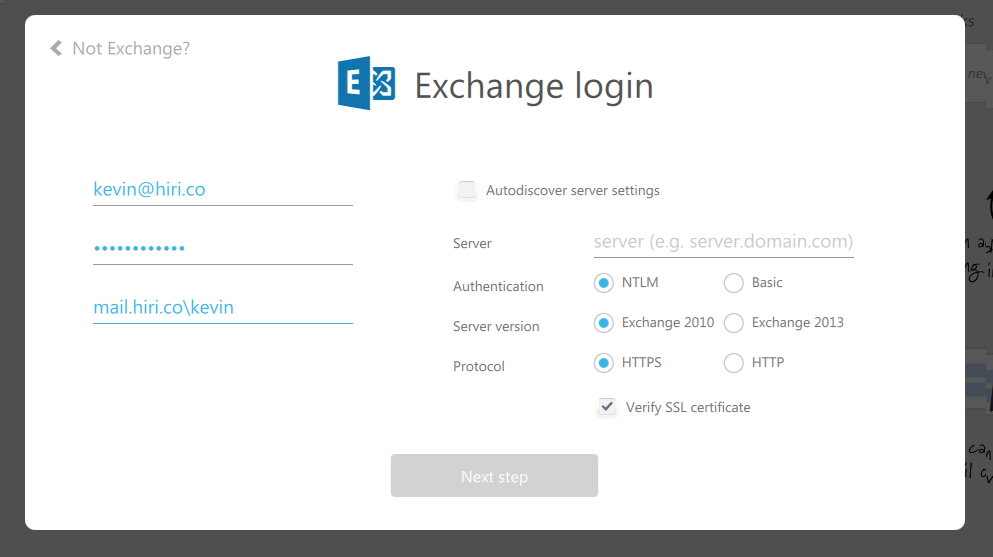 live exchange login